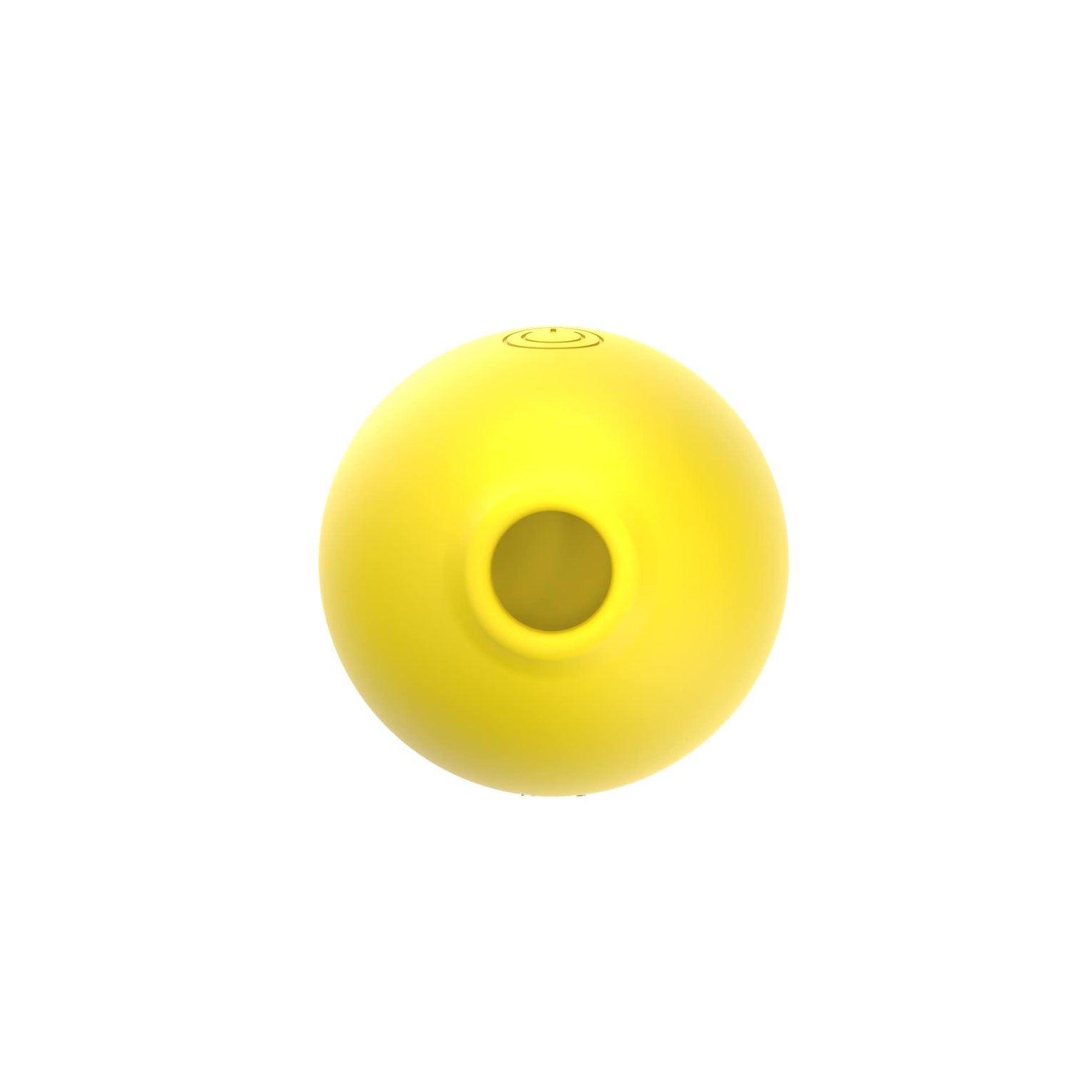 Top view of the Lemon Pulsating Air Suction Massager in a vibrant yellow color, showcasing its playful design.