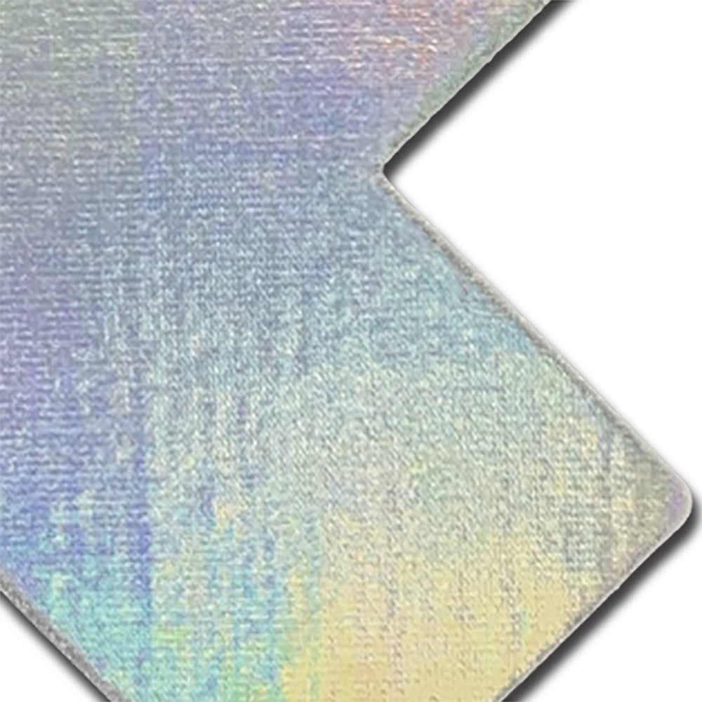 Close-up of Pastease Plus X Silver Holographic Cross Nipple Pasties showcasing the shiny reflective surface.