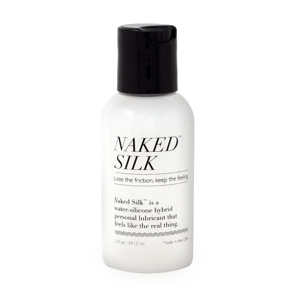 Naked Silk Water-Silicone Hybrid Lubricant 2 Oz bottle, premium personal lubricant for smooth glide.