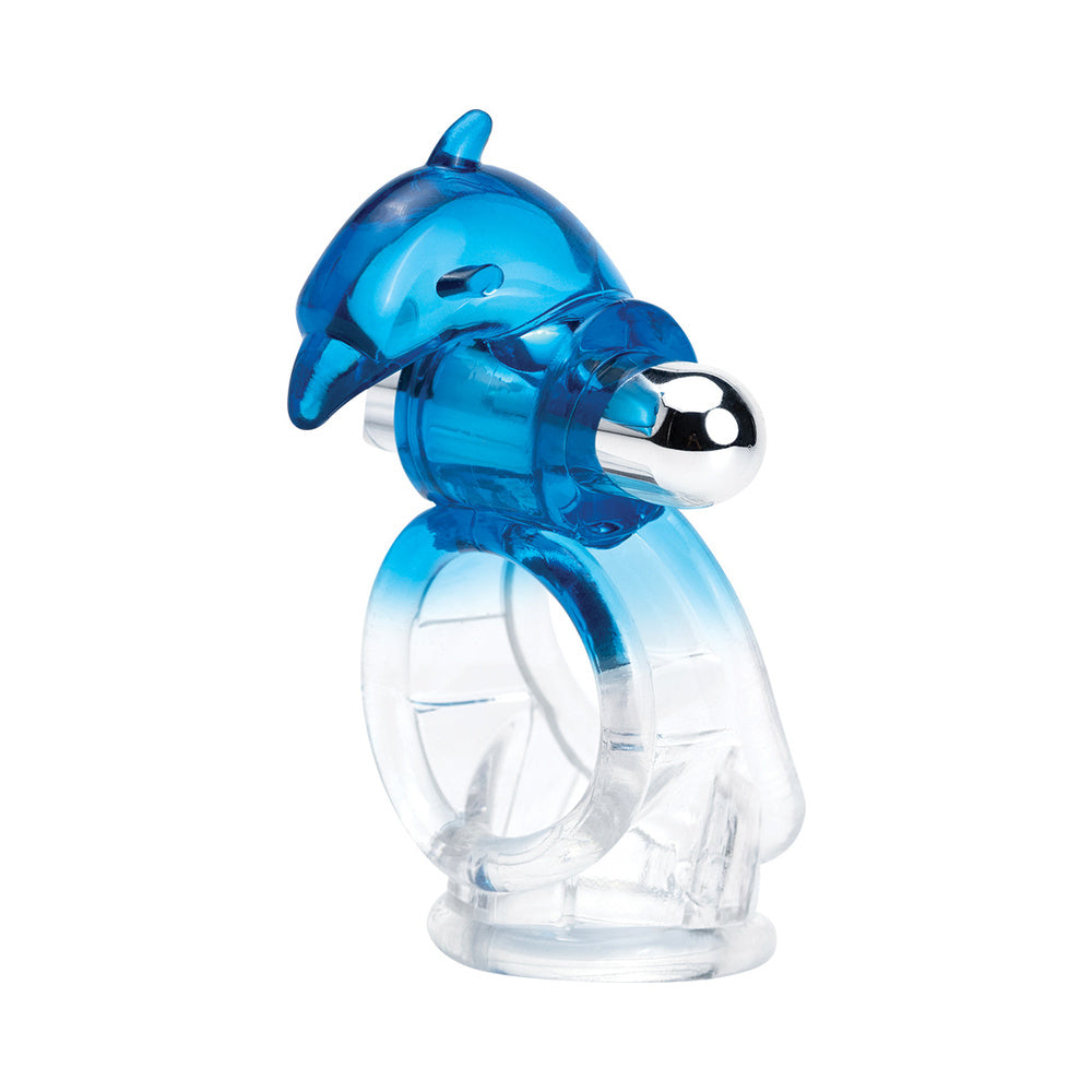 Wet Dreams Dizzy Dolphin Jelly Cock and Ball Sling Blue - Image 2