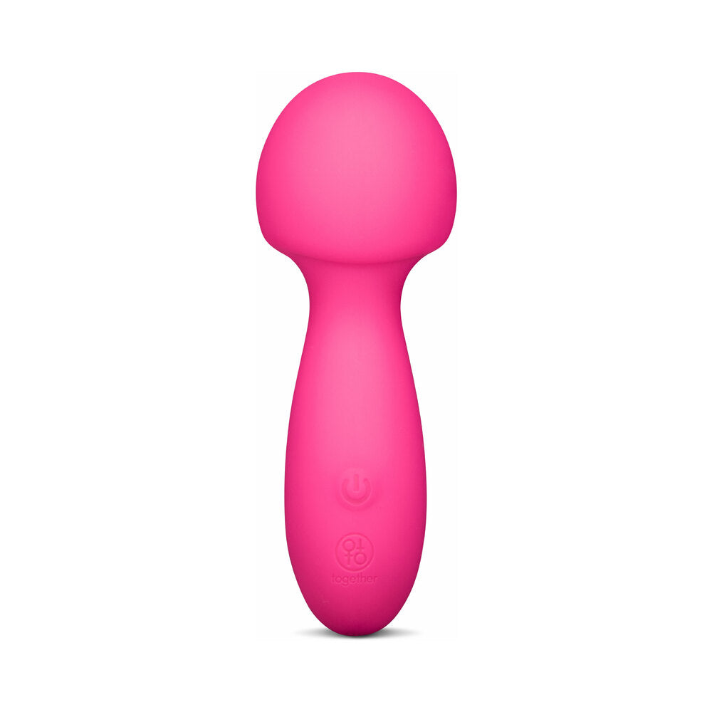 Together Spark On The Go Mini Wand Vibrator in vibrant pink, travel-friendly and compact design for satisfying vibrations.