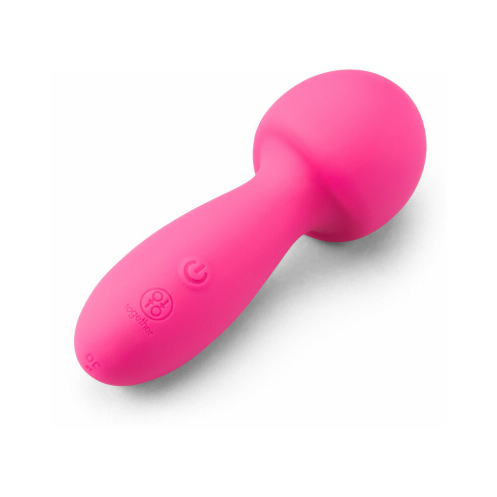 Together Spark On The Go Mini Wand Vibrator in vibrant pink, compact and travel-ready design for satisfying vibrations.