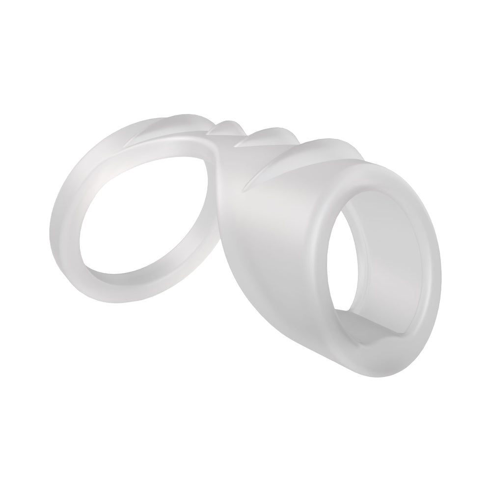 Screamin' Dragon Luck Dragon G-spot Texture Ring Clear showcasing its textured design for enhanced stimulation.