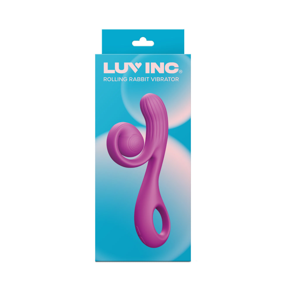 Luv Inc RV81 Rolling Rabbit Vibrator packaging showcasing its ergonomic design and appealing color.