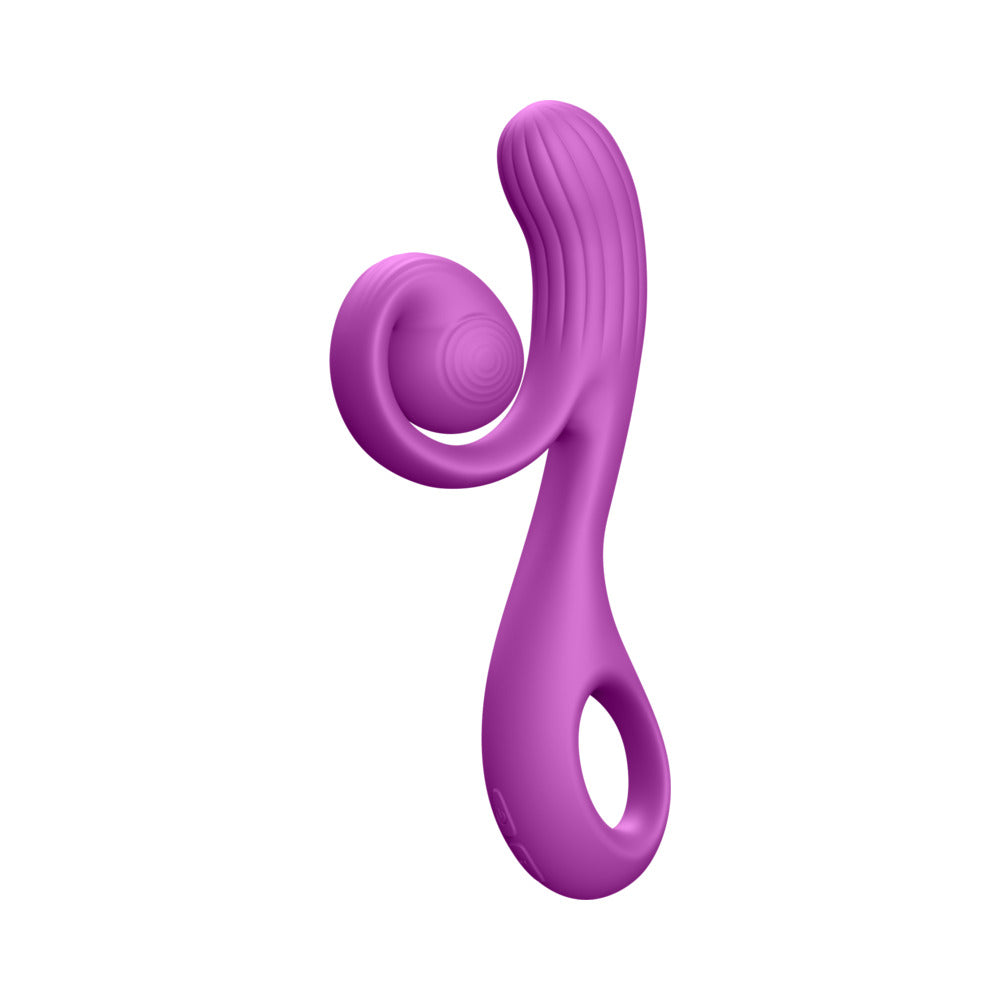 Luv Inc RV81 Rolling Rabbit Vibrator in vibrant purple color with ergonomic design for dual stimulation.