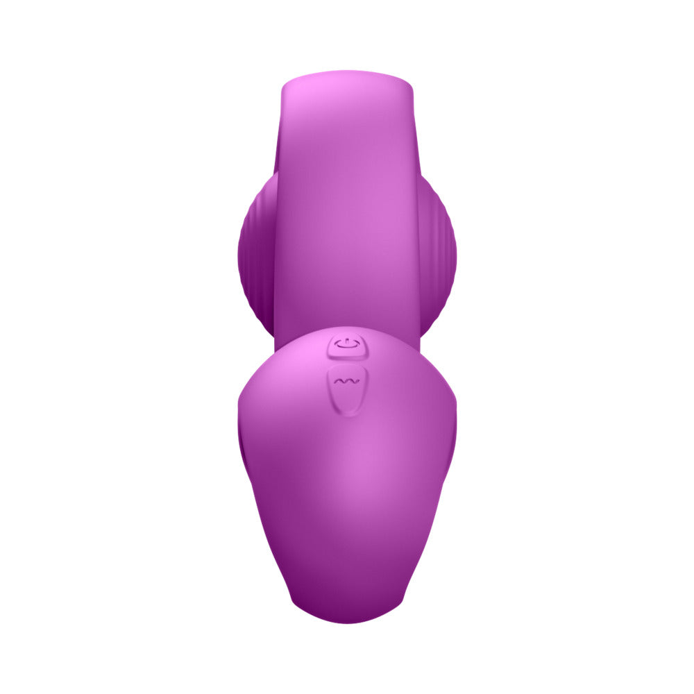 Luv Inc RV81 Rolling Rabbit Vibrator in vibrant purple color showcasing its ergonomic design and control buttons.