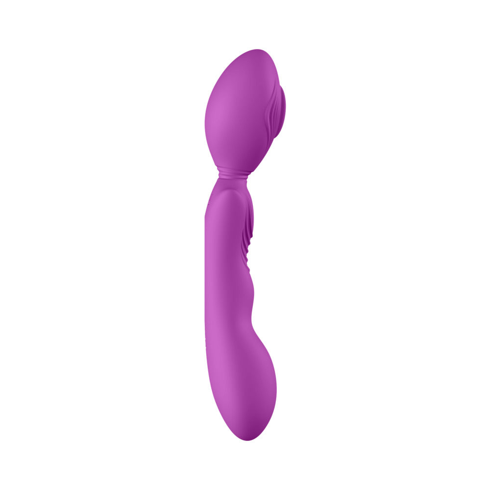 Luv Inc GW89 Double-Ended Grinder Wand Purple side view showcasing its dual stimulation design.