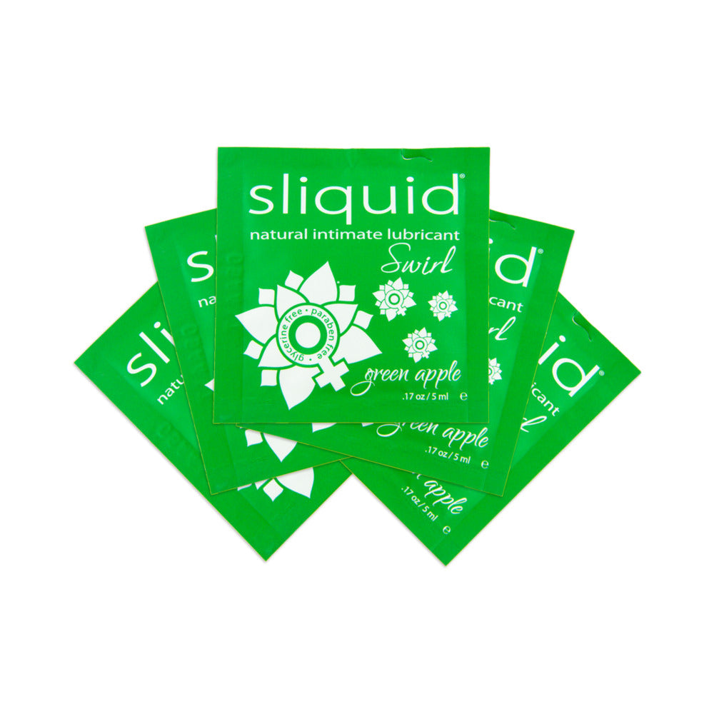 Sliquid Naturals Swirl Green Apple Lube Pillow Packs