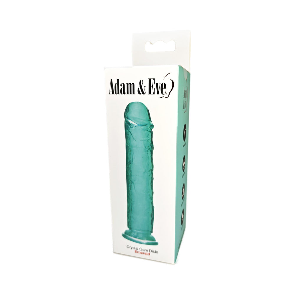 Adam & Eve Crystal Gem 7 Inch Suction Cup Dildo Emerald - Image 3