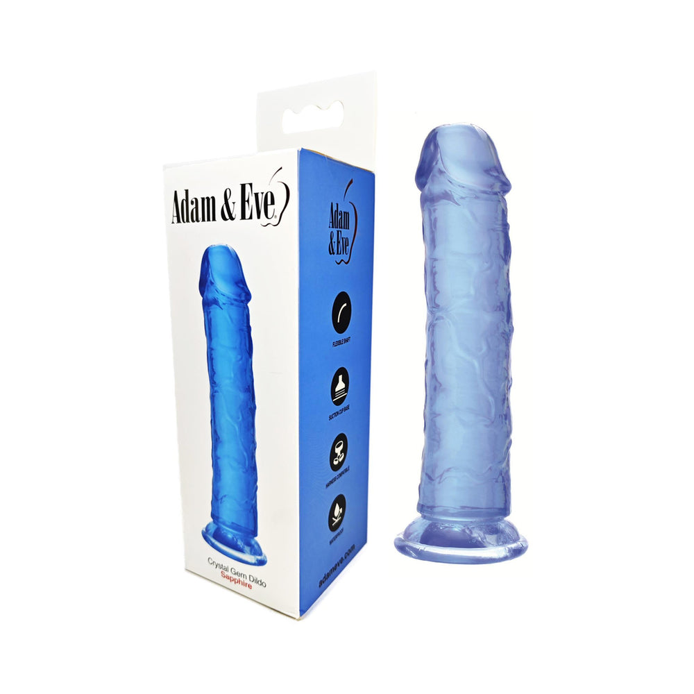 Adam & Eve Crystal Gem 7 Inch Dildo Sapphire