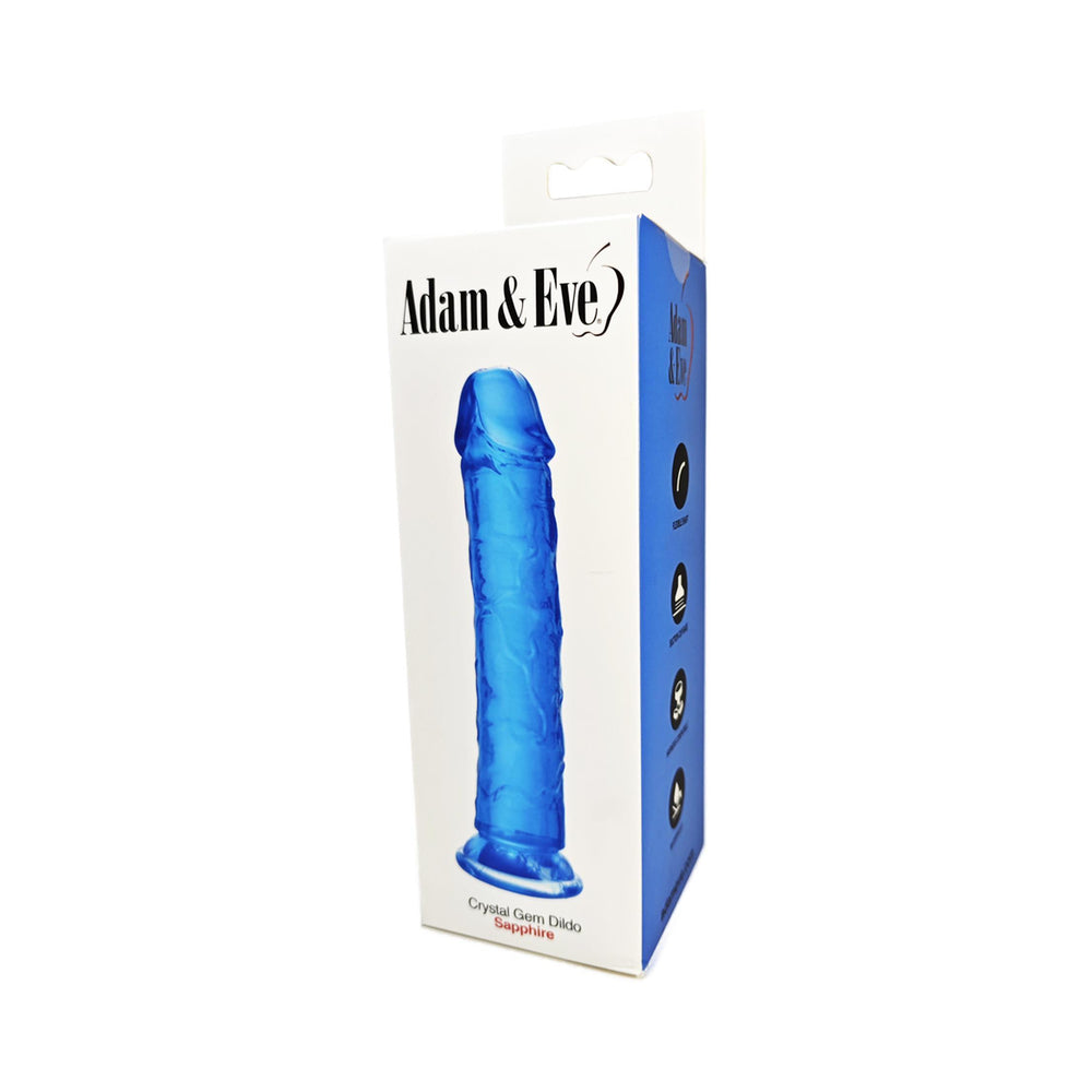Adam & Eve Crystal Gem 7 Inch Dildo Sapphire - Image 3