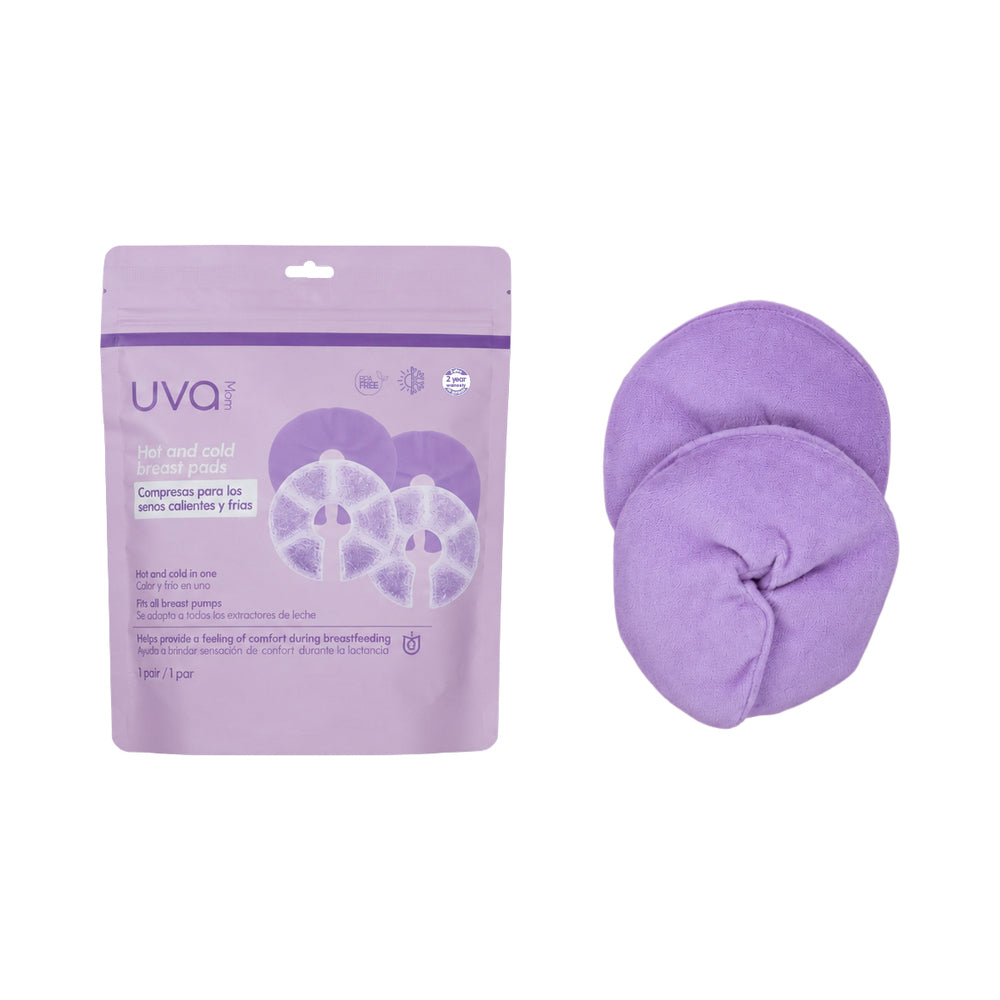 Uva Hot & Cold Breast Compresses pack with two gel therapy pads for soothing breast care during breastfeeding.