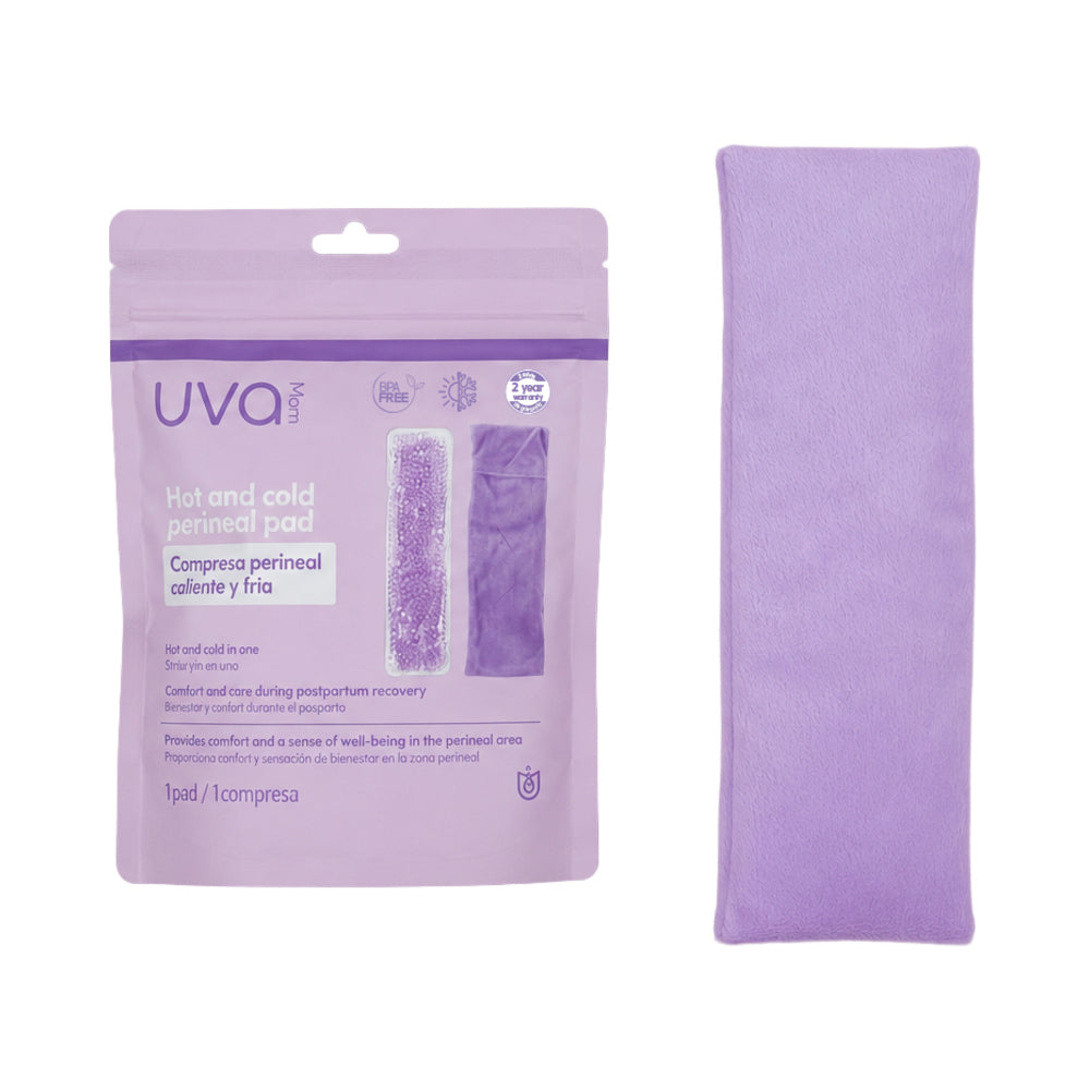 UVA Hot & Cold Perineal Compress, soft gel pad for postpartum recovery, soothing hot and cold relief.