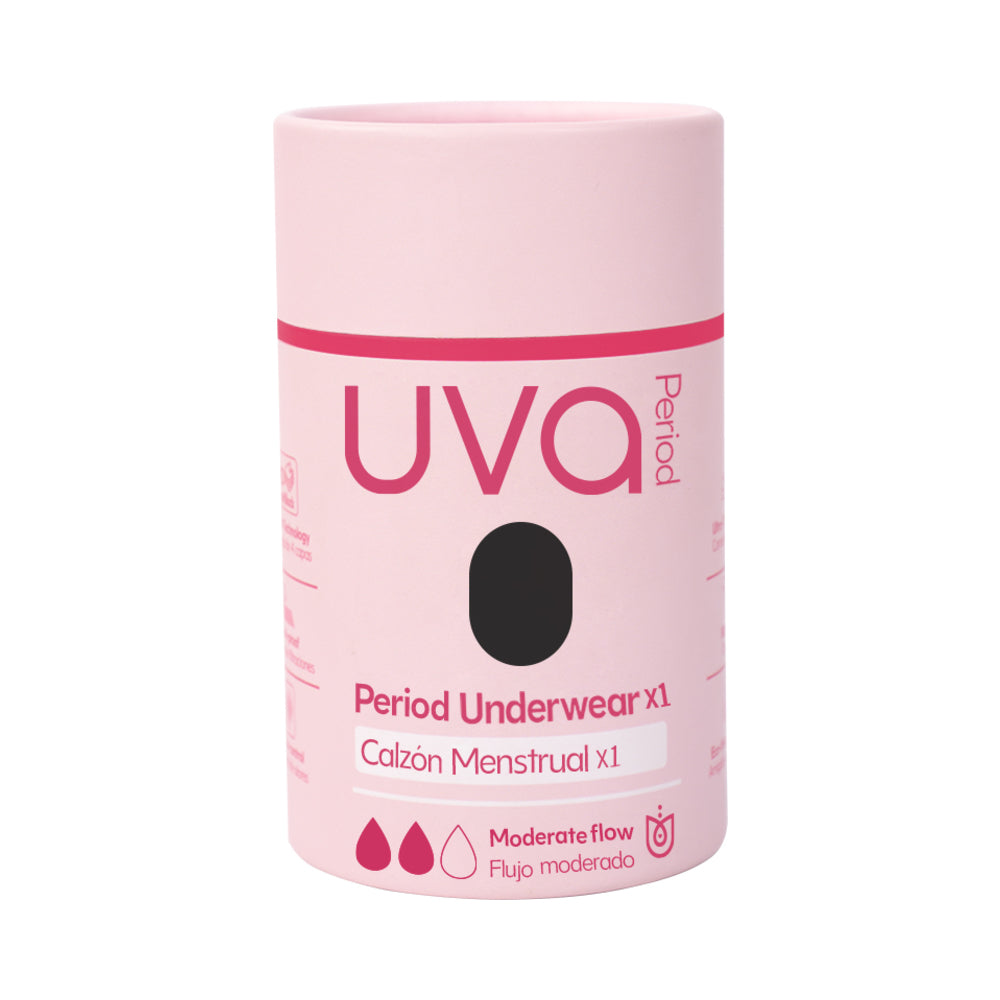 UVA Moderate Flow Period Panties XL packaging showcasing modern design for comfortable menstrual protection.