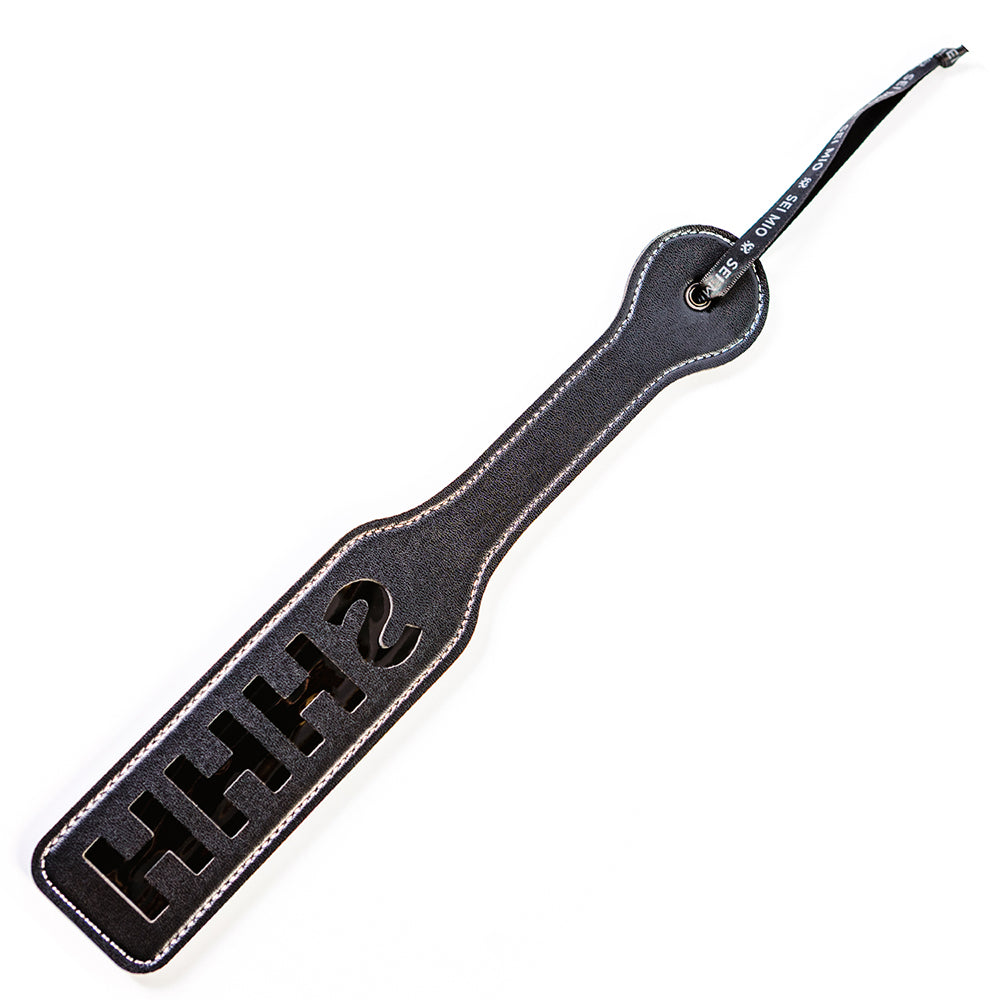 Sei Mio Double Trouble Shhh Oops Double-Sided Paddle with playful Shhh motif for light impact play.