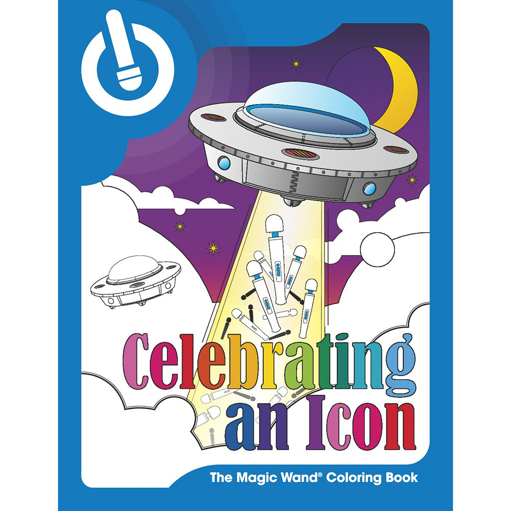 Cover of Celebrating An Icon The Magic Wand Coloring Book featuring playful illustrations and vibrant colors.