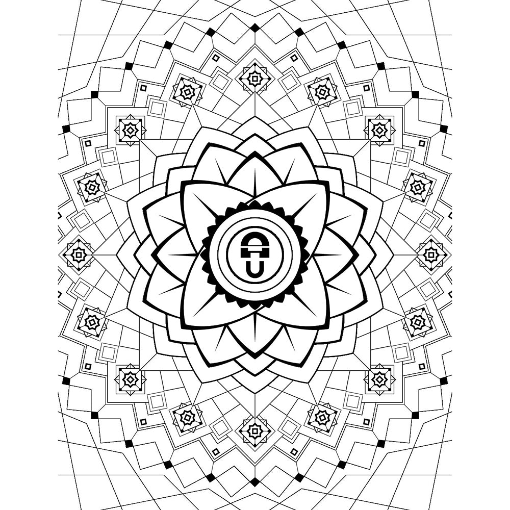 Intricate design from Celebrating An Icon The Magic Wand Coloring Book featuring geometric patterns and floral motifs.