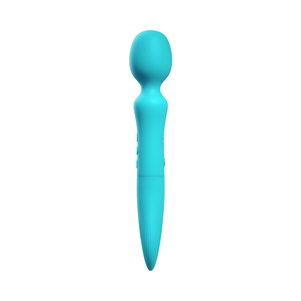 FemmeFunn Solia Wand Massager Turquoise designed for relaxation and stimulation, featuring a sleek turquoise finish.