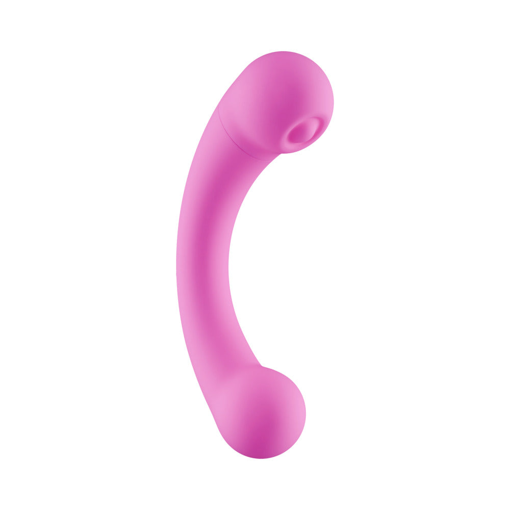 FemmeFunn Aluna Mini Vibrator Pink shown in a compact, soft pink design for personal pleasure and focused sensation.