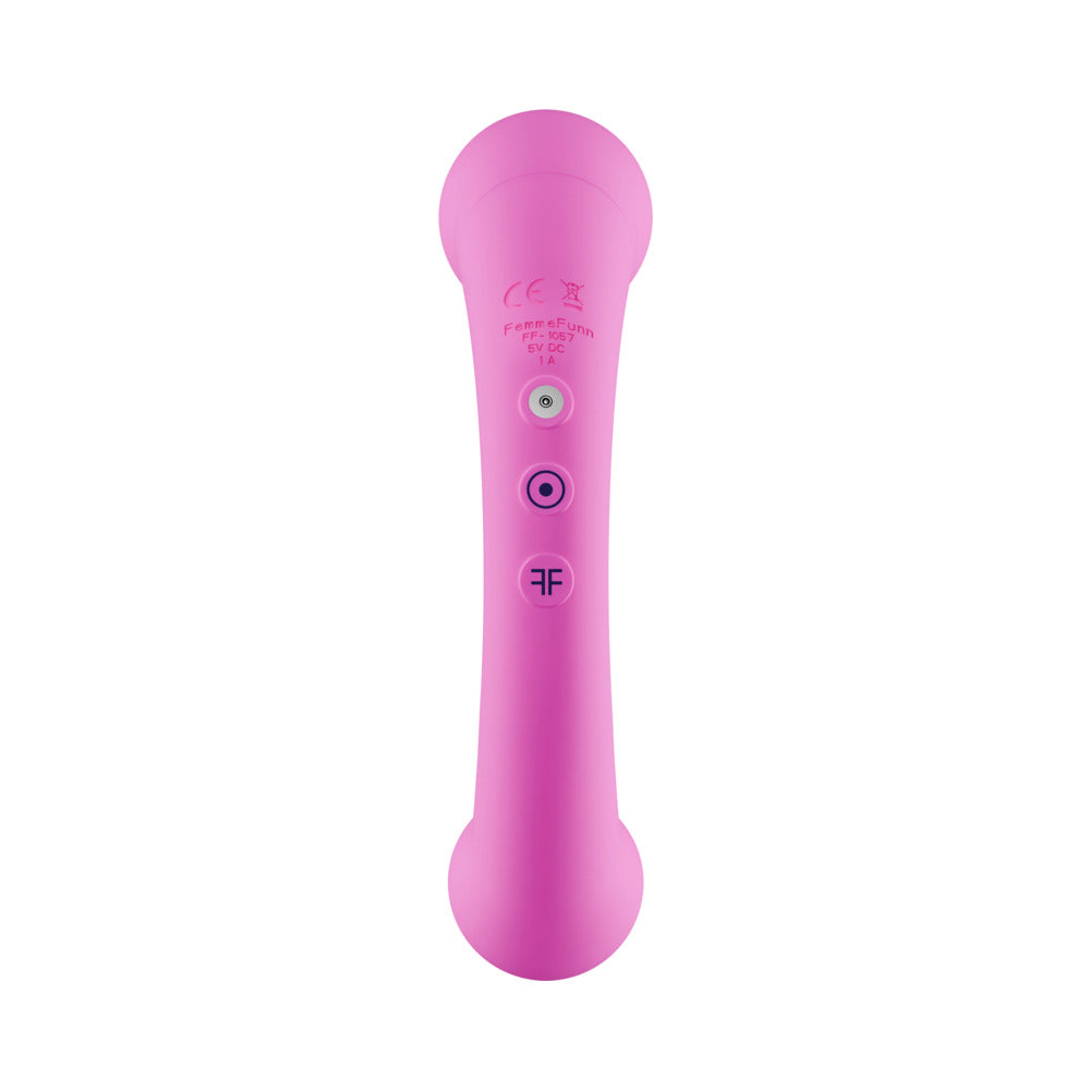 FemmeFunn Aluna Mini Vibrator Pink with three control buttons and smooth design.