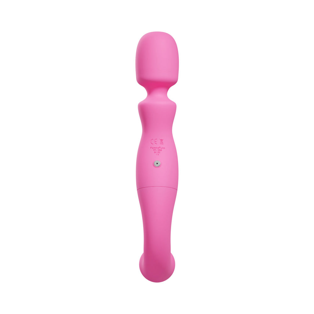 FemmeFunn Naya Wand Massager Pink showing soft silicone design for relaxing personal wellness.