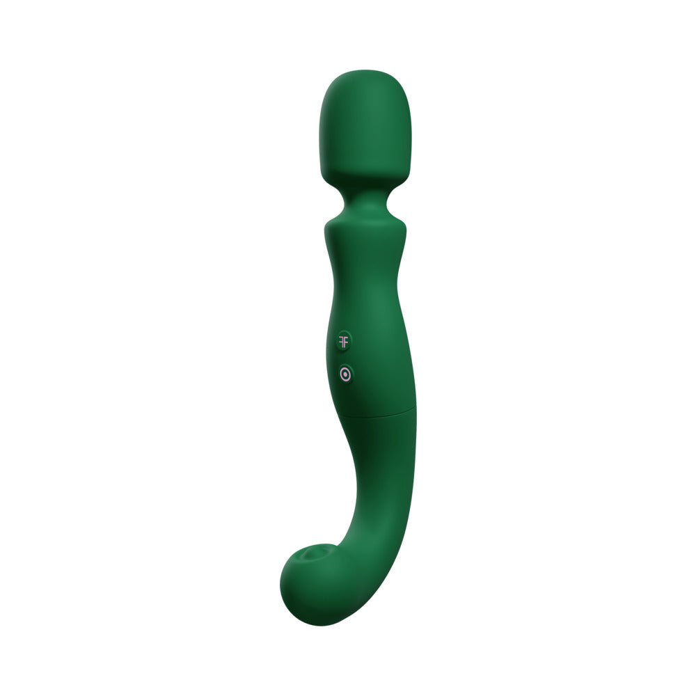 FemmeFunn Naya Wand Massager Dark Green, sleek design, modern body massager on white background.