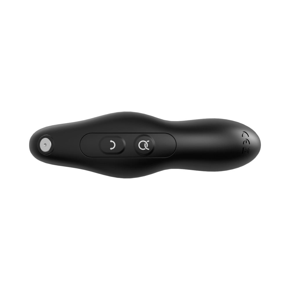 Forto Flex Pro Anal Sex Toy Black close-up showing controls and sleek design.