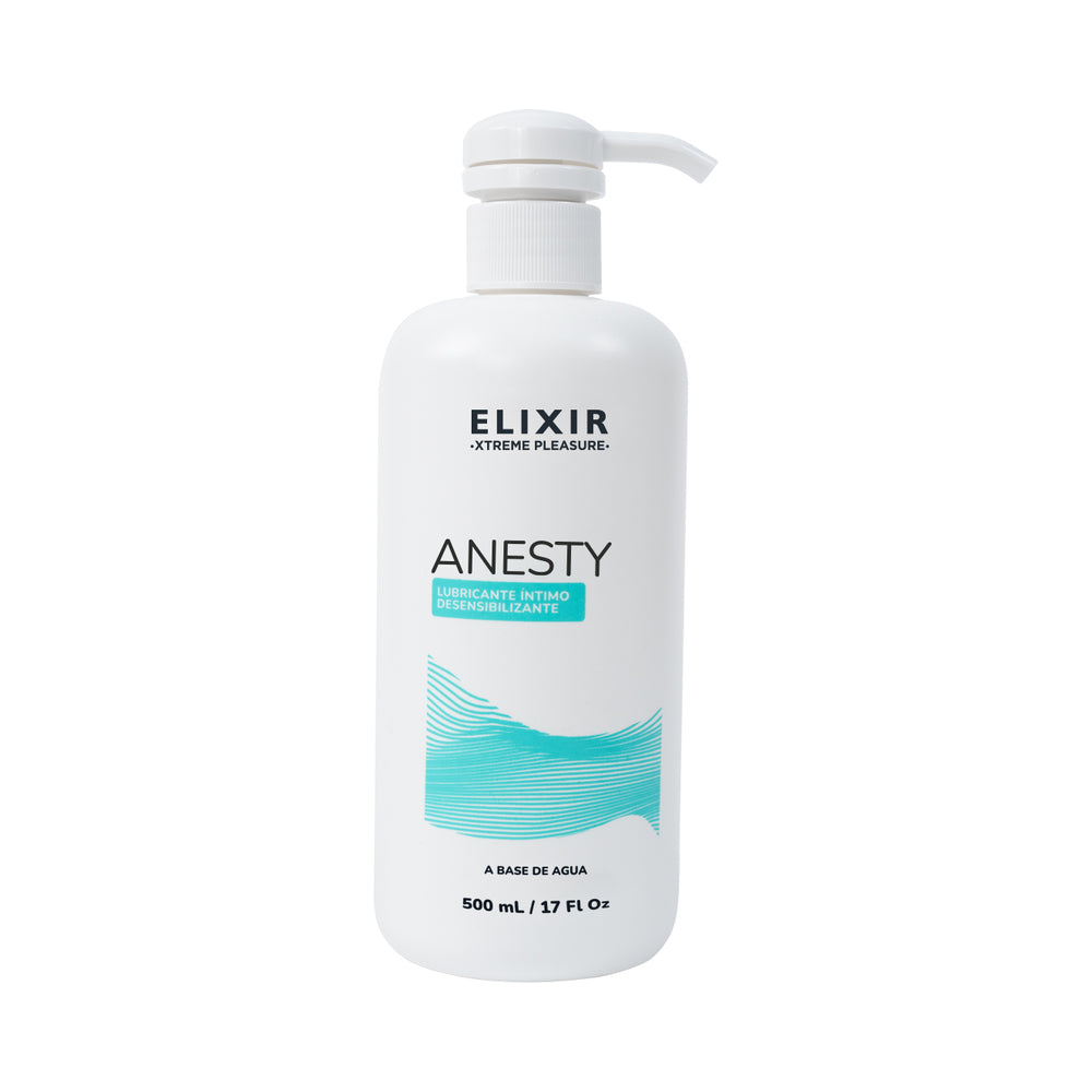 Elixir Anesty Anal Desensitizing Lubricant 500ml bottle with pump for intimate comfort and pleasure.