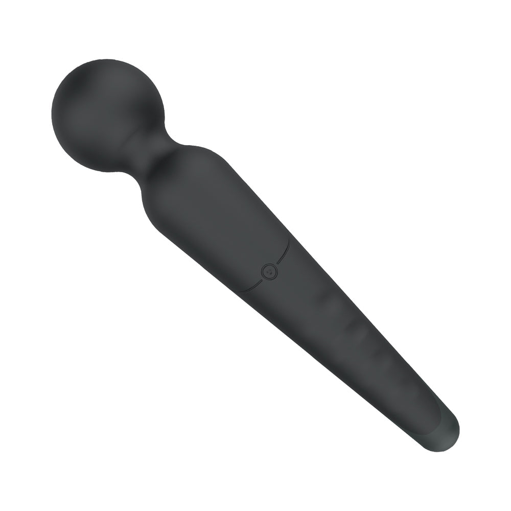 Amazing Wizwand Rechargeable Wand Massager Black showcasing its sleek design and flexible head for soothing massages.