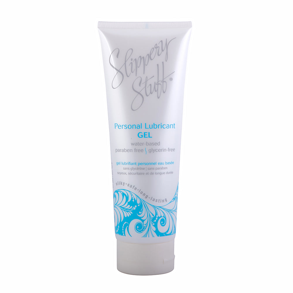 Slippery Stuff Gel Water-Based Lubricant 8 Oz tube, paraben-free and glycerin-free personal lubricant.