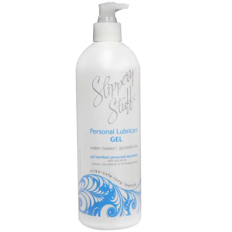 Slippery Stuff Gel Water-Based Lubricant 16 Oz bottle designed for smooth and long-lasting glide.