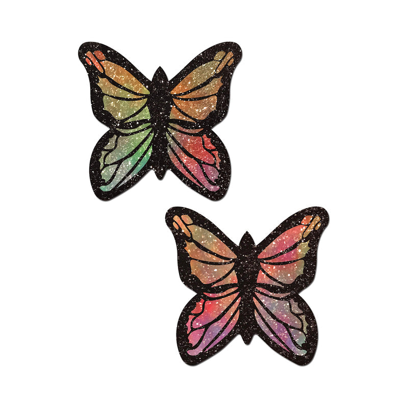 Pastease Glitter Butterfly Pasties Pastel Rainbow with vibrant pastel colors and glitter finish, perfect for fun outfits and celebrations.