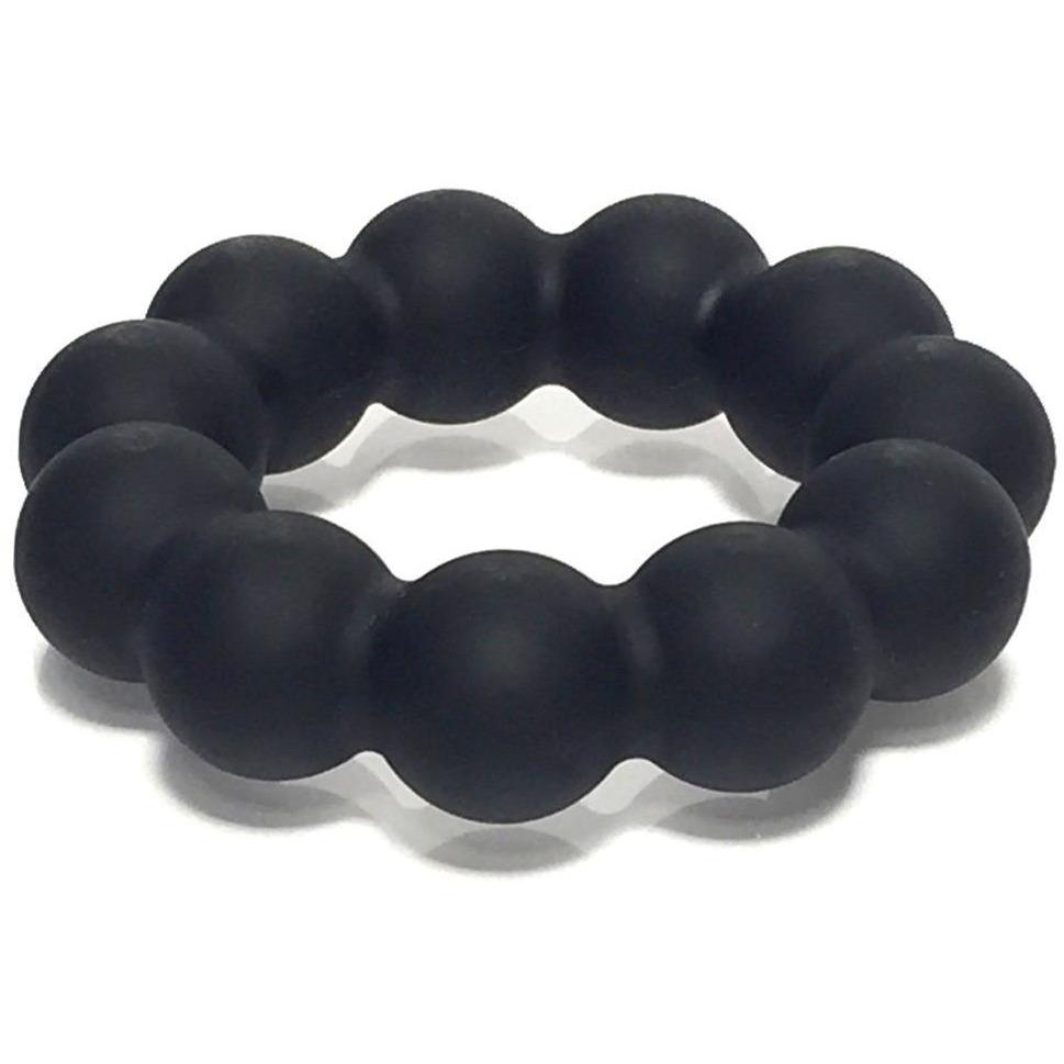 Rascal Meat Ballz Silicone Cock Ring Black with textured raised silicone balls for enhanced stimulation.