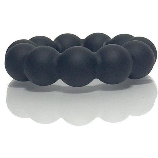 Rascal Meat Ballz Silicone Cock Ring Black featuring textured silicone balls for enhanced stimulation.