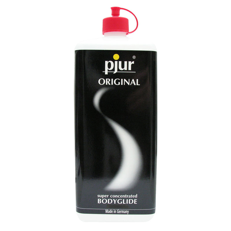 Pjur Original Concentrated Silicone Personal Lubricant 1000 ml bottle with sleek design and red cap
