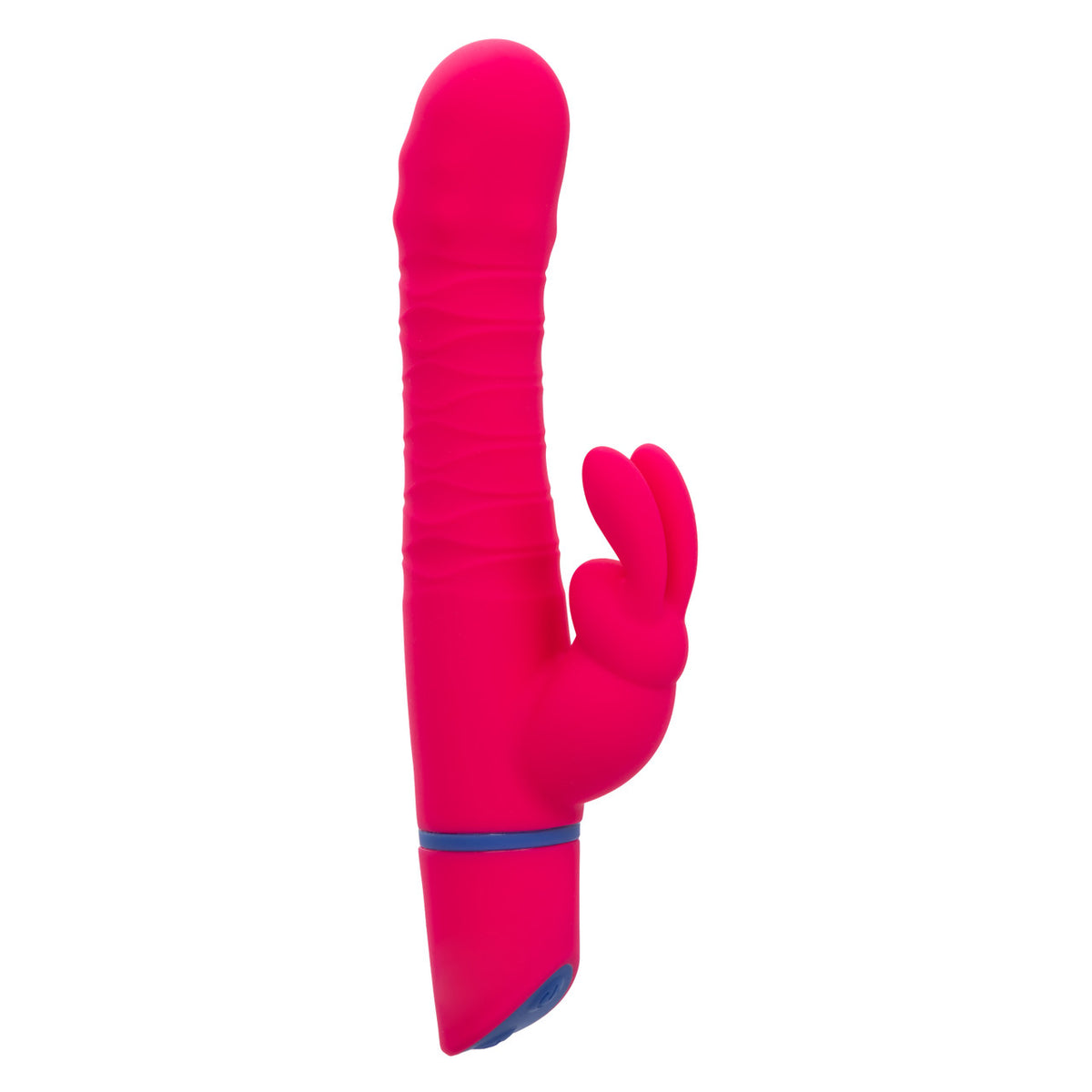 Love Bunny Beaded Spin Bunny Dual Motor Vibrator Pink features a textured shaft and bunny clitoral stimulator.
