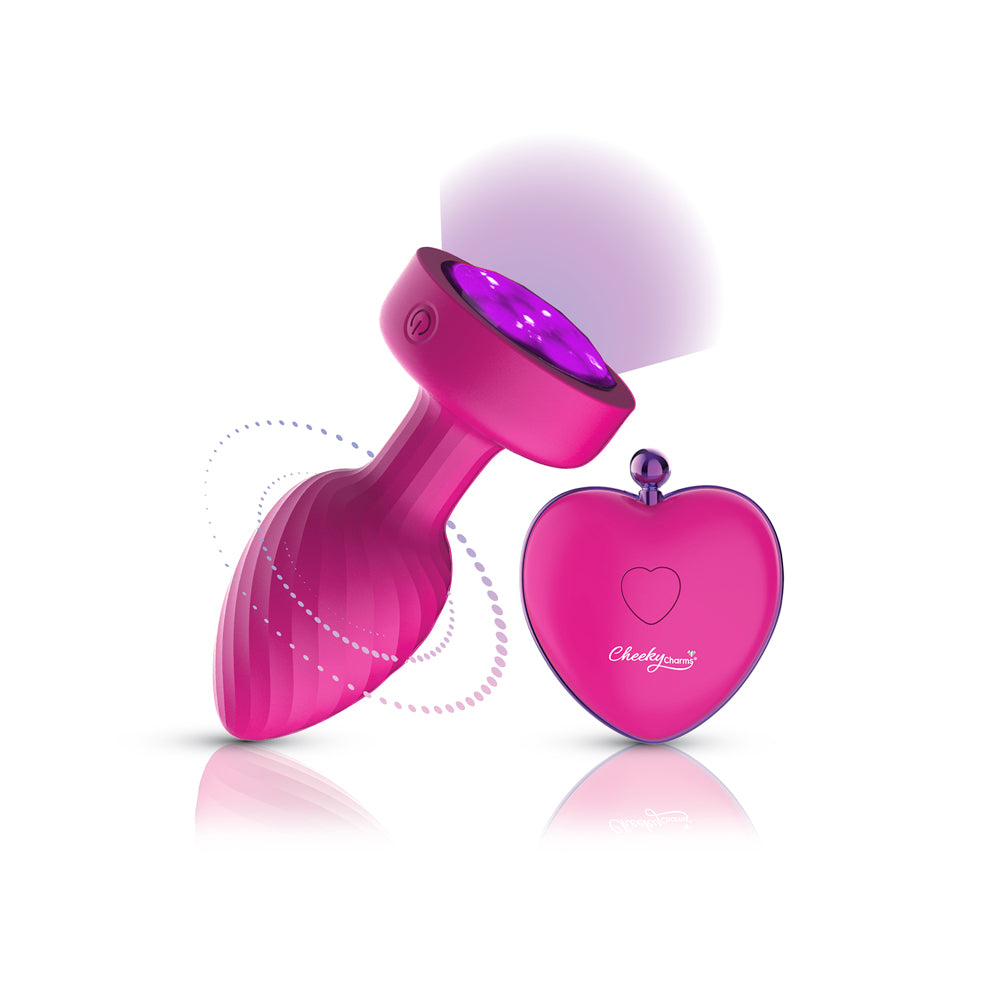 Twila Purple Gem Light Up Vibrating Anal Plug featuring dazzling design and glowing jewel base from Cheeky Charms.