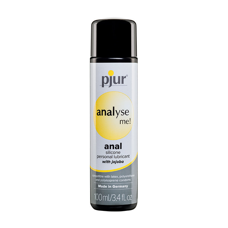 Pjur Analyse Me Anal Silicone Personal Lubricant 3.4 Oz bottle with jojoba, designed for smooth and long-lasting glide.