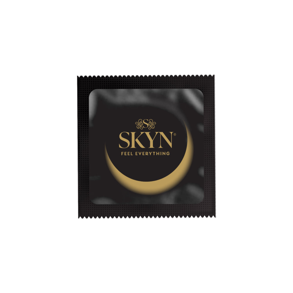Lifestyles Skyn Selection Non-latex Condoms 12-pack featuring SKYN Feel Everything condom packaging.