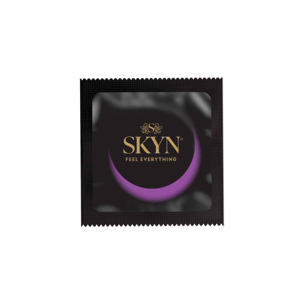 Lifestyles Skyn Selection Non-latex Condoms 12-pack, featuring a SKYN condom wrapper for enhanced sensitivity.