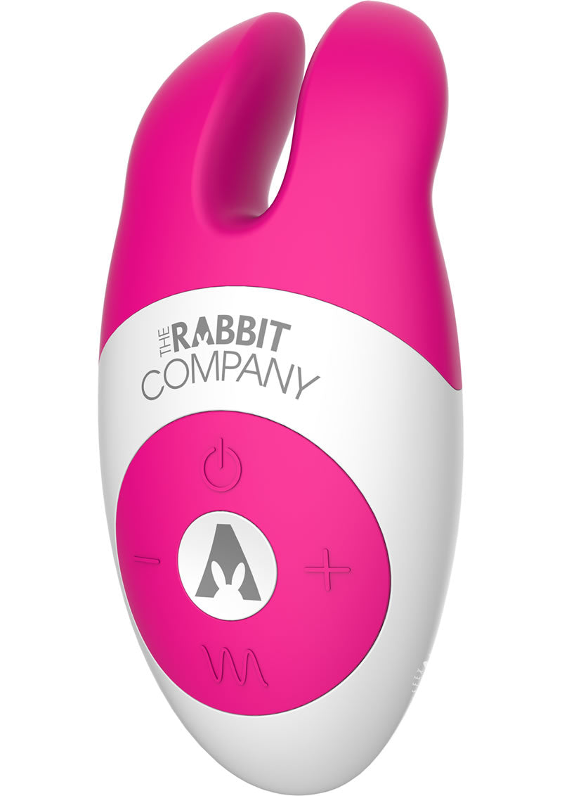 The Rabbit Company Lay On Rabbit Massager Hot Pink, ergonomic dual-stimulation vibrator with soft silicone.