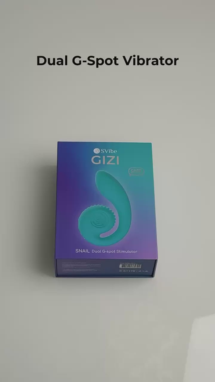 SVibe Snail Gizi Dual G-spot Vibrator Purple packaging showcasing the advanced dual stimulation features.