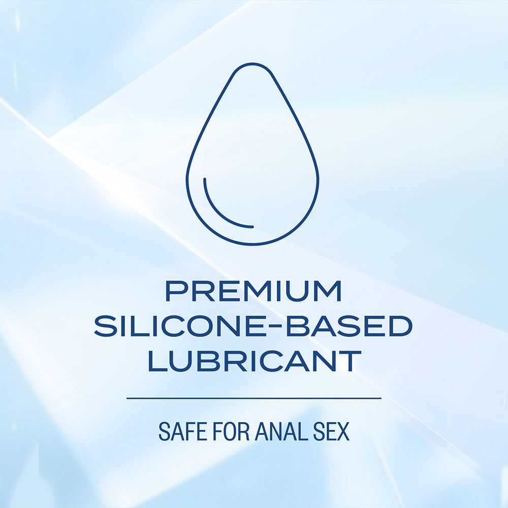 K-Y True Feel Premium Silicone Gel Lubricant 1.5 Oz packaging with premium silicone-based lubricant information.