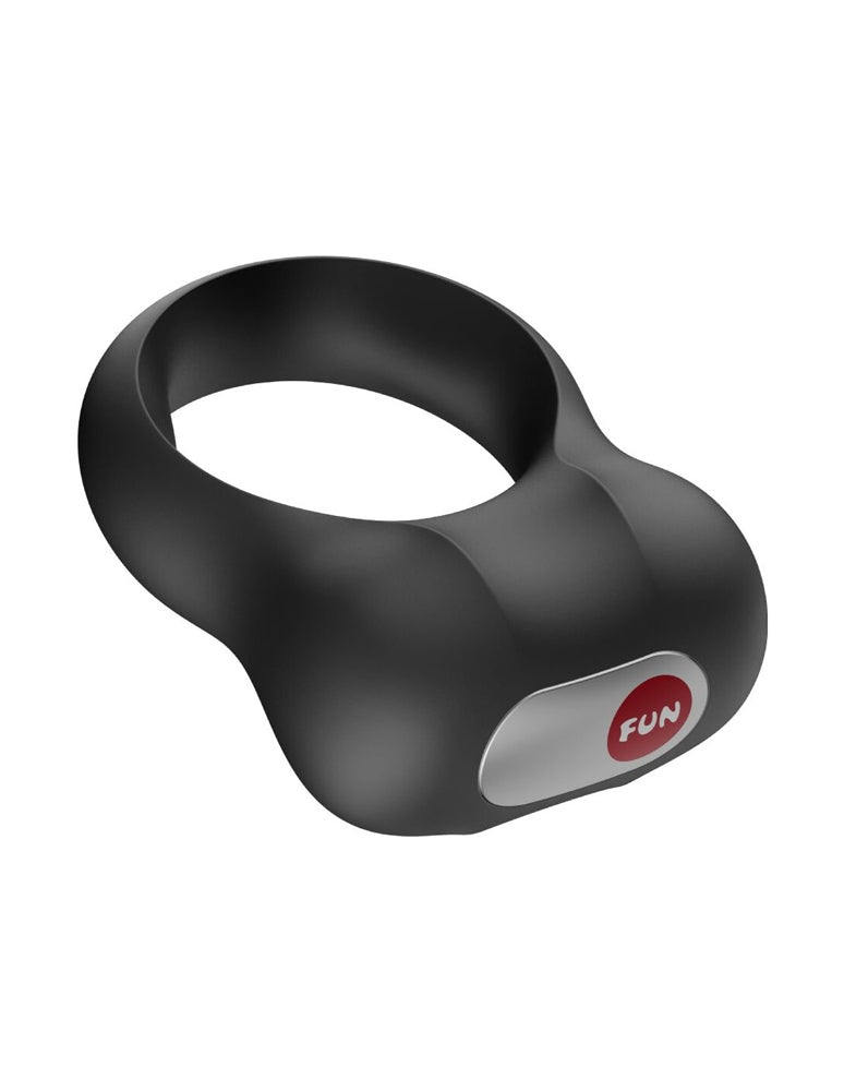 Fun Factory Steady Vibrating Cockring Black design showcasing its ergonomic form and user-friendly features.