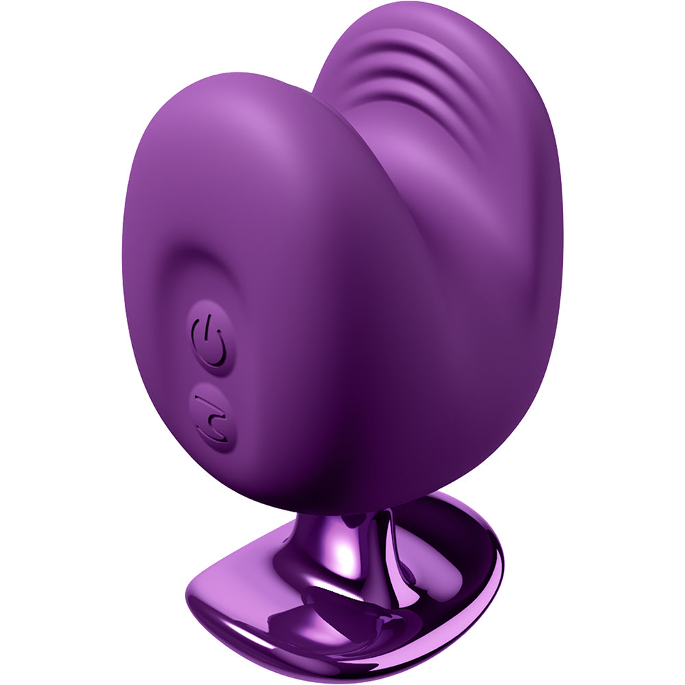 Fantasy For Her Luv Bites Vibrator Purple shown from the side, featuring a sleek design and easy-to-use controls.
