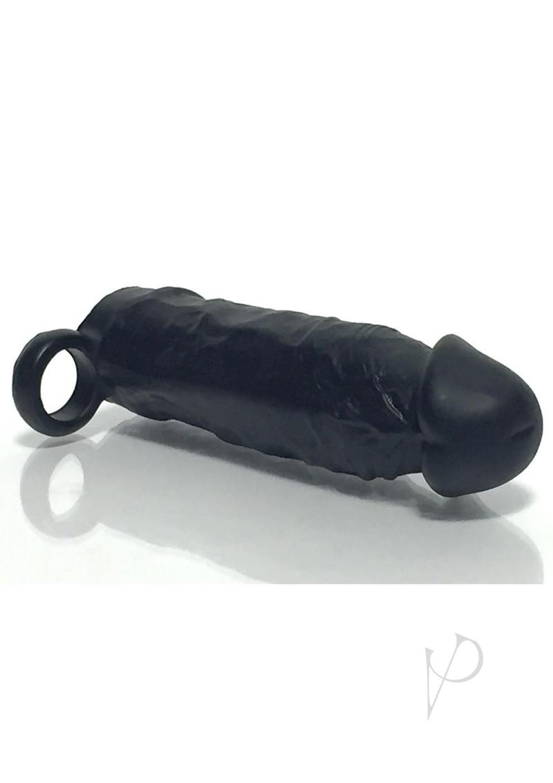 Boneyard Meaty 6.5 Inch Silicone Penis Extender Black for additional length and girth in a soft touch silicone design.