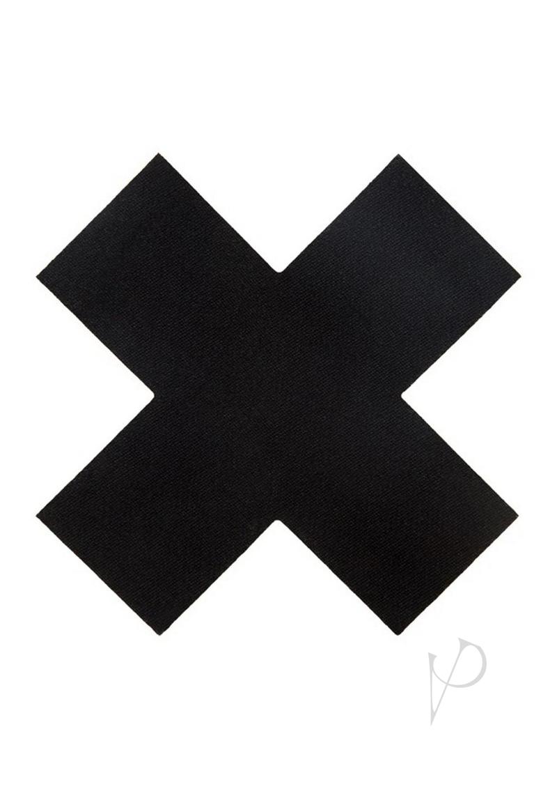 Peekaboo Classic Black X Pasties in a bold black X shape for flirty fashion coverage.