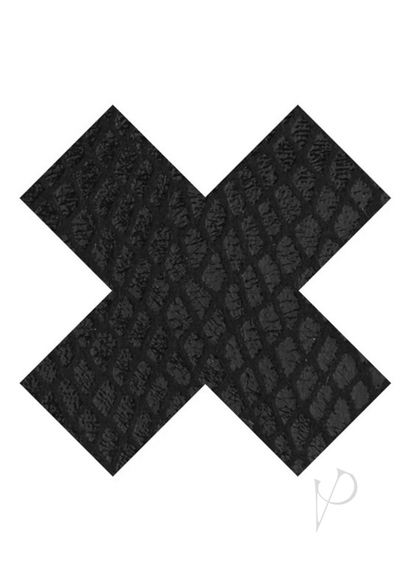 Peekaboo Classic Black X Pasties in a bold black X shape for trendy fashion coverage.