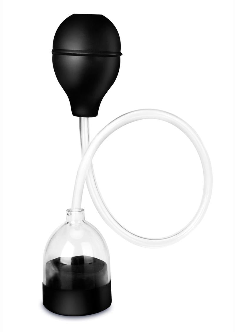 Image of Blue Line Oro Stimulator Self-Stroking Penis Pump showcasing ergonomic design and flexible parts.