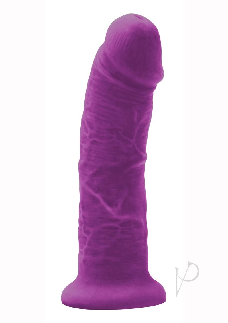 Colours Pleasures Girth 7 Inch Silicone Dildo Purple, lifelike design, bold purple shade, perfect for solo or partner play.